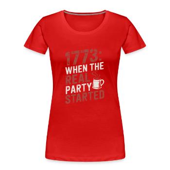 Boston Tea 1773 American Revolution Historic - Frauen Premium Bio T-Shirt - Rot - Vorne - Mia (176cm)