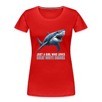 Weiße Haie Weißer Hai - Frauen Premium Bio T-Shirt - Rot - Vorne - Mia (176cm)