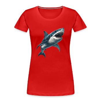 Haie Hai - Frauen Premium Bio T-Shirt - Rot - Vorne - Mia (176cm)