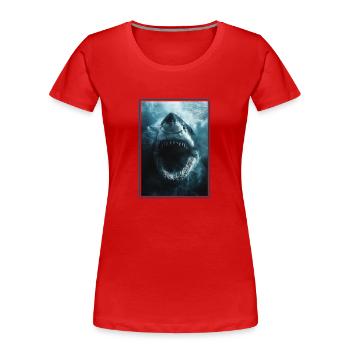 Haie Hai - Frauen Premium Bio T-Shirt - Rot - Vorne - Mia (176cm)