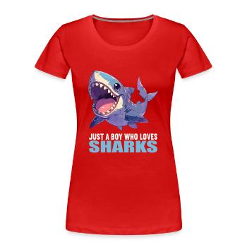 Requins Requin - T-shirt bio Premium Femme - rouge - Devant - Mia (176cm)