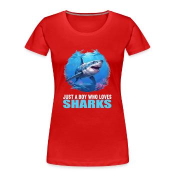 Requins Requin - T-shirt bio Premium Femme - rouge - Devant - Mia (176cm)