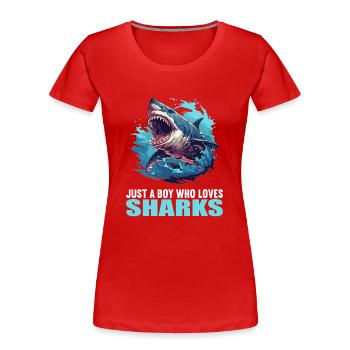 Requins Requin - T-shirt bio Premium Femme - rouge - Devant - Mia (176cm)