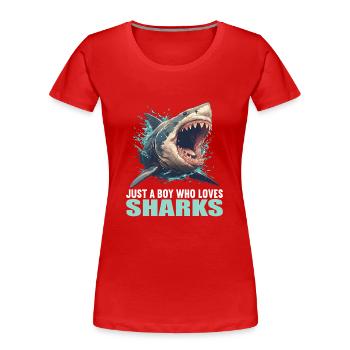 Requins Requin - T-shirt bio Premium Femme - rouge - Devant - Mia (176cm)