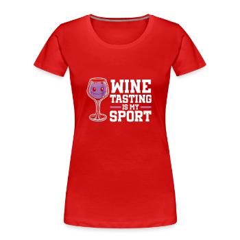 Wine Tasting Funny Wine Lover - Frauen Premium Bio T-Shirt - Rot - Vorne - Mia (176cm)