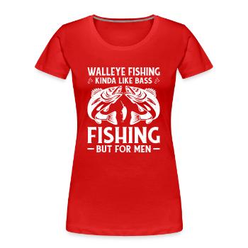 Walleye Zander Pêche Pêcheur Pêcheur - T-shirt bio Premium Femme - rouge - Devant - Mia (176cm)
