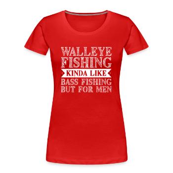 Walleye Zander Pêche Pêcheur Pêcheur - T-shirt bio Premium Femme - rouge - Devant - Mia (176cm)