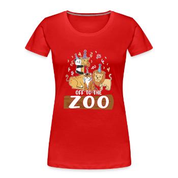 Zoo -Tiere Safari Party Zoo Safari Zoo -Tier - Frauen Premium Bio T-Shirt - Rot - Vorne - Mia (176cm)