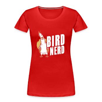 Observation des oiseaux Mignon Amoureux des oiseaux - T-shirt bio Premium Femme - rouge - Devant - Mia (176cm)