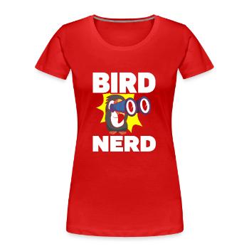 Observation des oiseaux Mignon Amoureux des oiseaux - T-shirt bio Premium Femme - rouge - Devant - Mia (176cm)