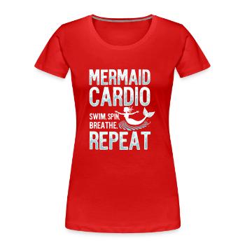 Sirène Artiste sous-marin Sirène - T-shirt bio Premium Femme - rouge - Devant - Mia (176cm)