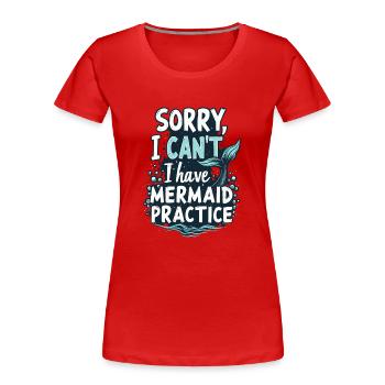 Sirène Artiste sous-marin Sirène - T-shirt bio Premium Femme - rouge - Devant - Mia (176cm)