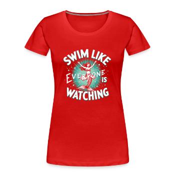 Sirène Artiste sous-marin Sirène - T-shirt bio Premium Femme - rouge - Devant - Mia (176cm)