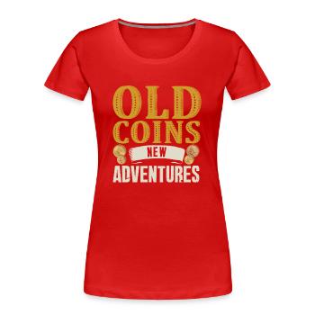 Numismatische Münze Römische Sammlung - Frauen Premium Bio T-Shirt - Rot - Vorne - Mia (176cm)