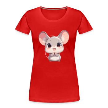 Mäuse Maus - Frauen Premium Bio T-Shirt - Rot - Vorne - Mia (176cm)