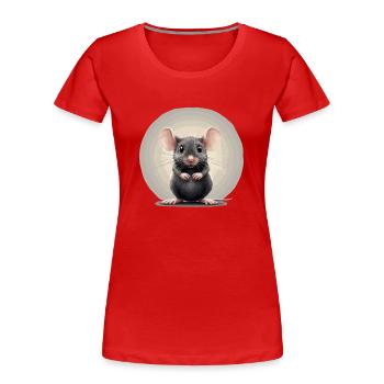 Mäuse Maus - Frauen Premium Bio T-Shirt - Rot - Vorne - Mia (176cm)