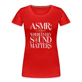 Asmr Creator Relaxation sensorielle Calmant - T-shirt bio Premium Femme - rouge - Devant - Mia (176cm)