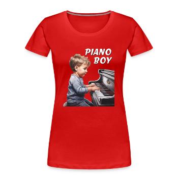 PIANO BOY - Women's Premium Organic T-Shirt - red - Front - Mia (176cm)