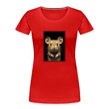 Mäuse Maus - Frauen Premium Bio T-Shirt - Rot - Vorne - Mia (176cm)