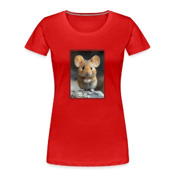 Mäuse Maus - Frauen Premium Bio T-Shirt - Rot - Vorne - Mia (176cm)