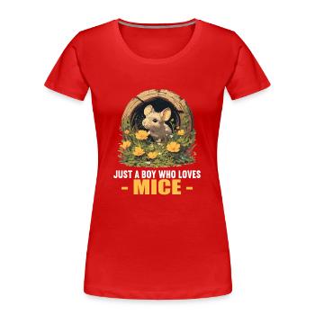 Mäuse Maus - Frauen Premium Bio T-Shirt - Rot - Vorne - Mia (176cm)