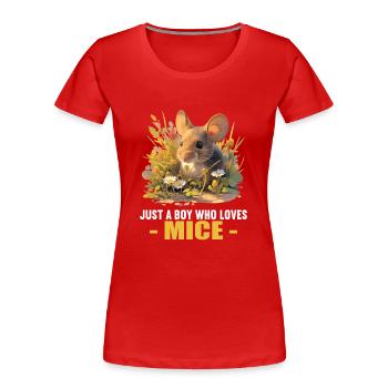 Mäuse Maus - Frauen Premium Bio T-Shirt - Rot - Vorne - Mia (176cm)