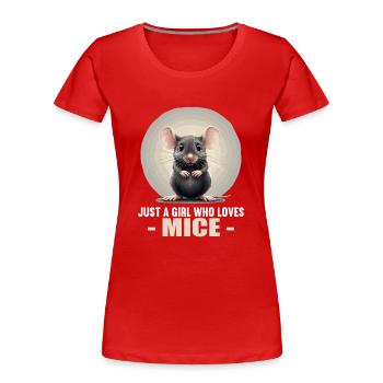 Mäuse Maus - Frauen Premium Bio T-Shirt - Rot - Vorne - Mia (176cm)