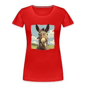 Mules Mule - T-shirt bio Premium Femme - rouge - Devant - Mia (176cm)