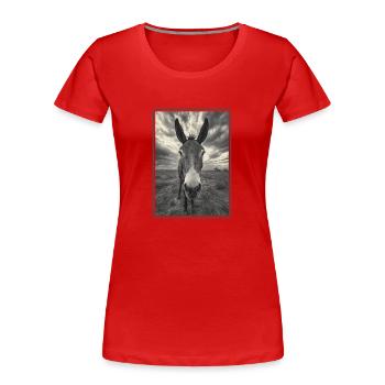 Mules Mule - T-shirt bio Premium Femme - rouge - Devant - Mia (176cm)