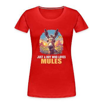 Mules Mule - T-shirt bio Premium Femme - rouge - Devant - Mia (176cm)