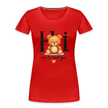 Niedliches Teddy-Motiv – Kindermode mit Herz - Frauen Premium Bio T-Shirt - Rot - Vorne - Mia (176cm)