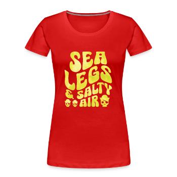 Pieds de la mer et air salé Pirate Youth Design - T-shirt bio Premium Femme - rouge - Devant - Mia (176cm)