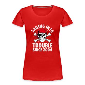 En difficulté depuis 2004 Pirate Youth - T-shirt bio Premium Femme - rouge - Devant - Mia (176cm)