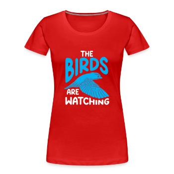 Observation des oiseaux Mignon Amoureux des oiseaux - T-shirt bio Premium Femme - rouge - Devant - Mia (176cm)