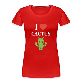Cactus - T-shirt bio Premium Femme - rouge - Devant - Mia (176cm)
