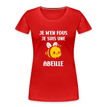 Abeille - T-shirt bio Premium Femme - rouge - Devant - Mia (176cm)