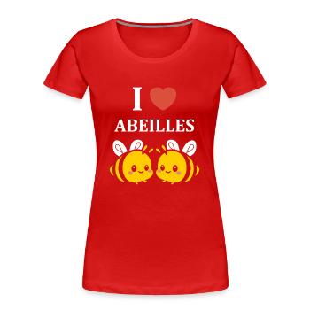Abeille - T-shirt bio Premium Femme - rouge - Devant - Mia (176cm)