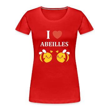 Abeille - T-shirt bio Premium Femme - rouge - Devant - Mia (176cm)