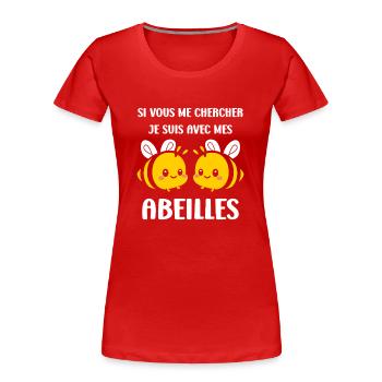 Abeille - T-shirt bio Premium Femme - rouge - Devant - Mia (176cm)