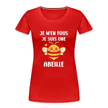 Abeille - T-shirt bio Premium Femme - rouge - Devant - Mia (176cm)