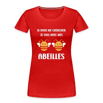 Abeille - T-shirt bio Premium Femme - rouge - Devant - Mia (176cm)