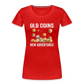 Numismatische Münze Römische Sammlung - Frauen Premium Bio T-Shirt - Rot - Vorne - Mia (176cm)