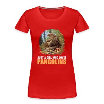 Pangolins Pangolin Pangolin - T-shirt bio Premium Femme - rouge - Devant - Mia (176cm)
