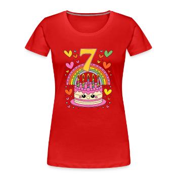 Children's birthday 7.png - Women's Premium Organic T-Shirt - red - Front - Mia (176cm)