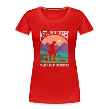 Metal Detectorist Metal Detecting - Frauen Premium Bio T-Shirt - Rot - Vorne - Mia (176cm)