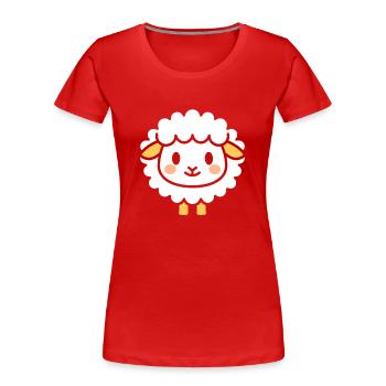 Schaf - Frauen Premium Bio T-Shirt - Rot - Vorne - Mia (176cm)