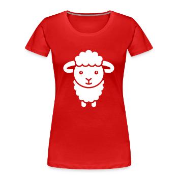 Mouton - T-shirt bio Premium Femme - rouge - Devant - Mia (176cm)