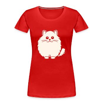 Chat persan - T-shirt bio Premium Femme - rouge - Devant - Mia (176cm)