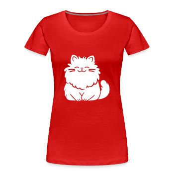 Chat persan - T-shirt bio Premium Femme - rouge - Devant - Mia (176cm)