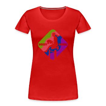 Cheval de loisir - Cheval de loisir - Équitation - Cadeau - T-shirt bio Premium Femme - rouge - Devant - Mia (176cm)